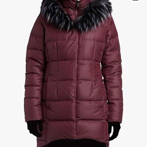 The north face puffer down coat xs burgundy like new